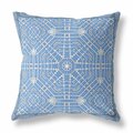 Homeroots 20 in. Geostar Indoor & Outdoor Throw Pillow Blue & White 415046